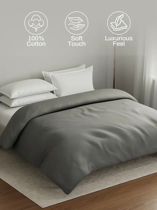 Graphite Cotton Single Bedsheet