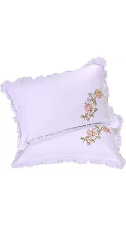 Lavender Embroidered Pillow Cover Set