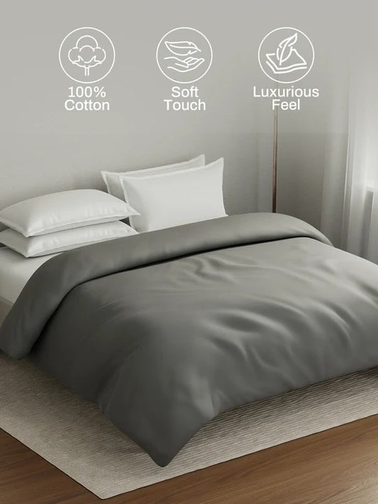 Graphite Cotton Single Bedsheet